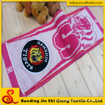 wholesale high quality export to japan yarn dyed pink color cotton wiping the sweat towels gym towel